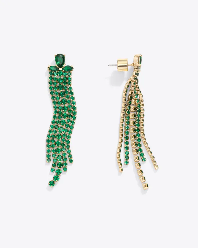 Gem Chandelier Earrings in Green sold by Draper James
