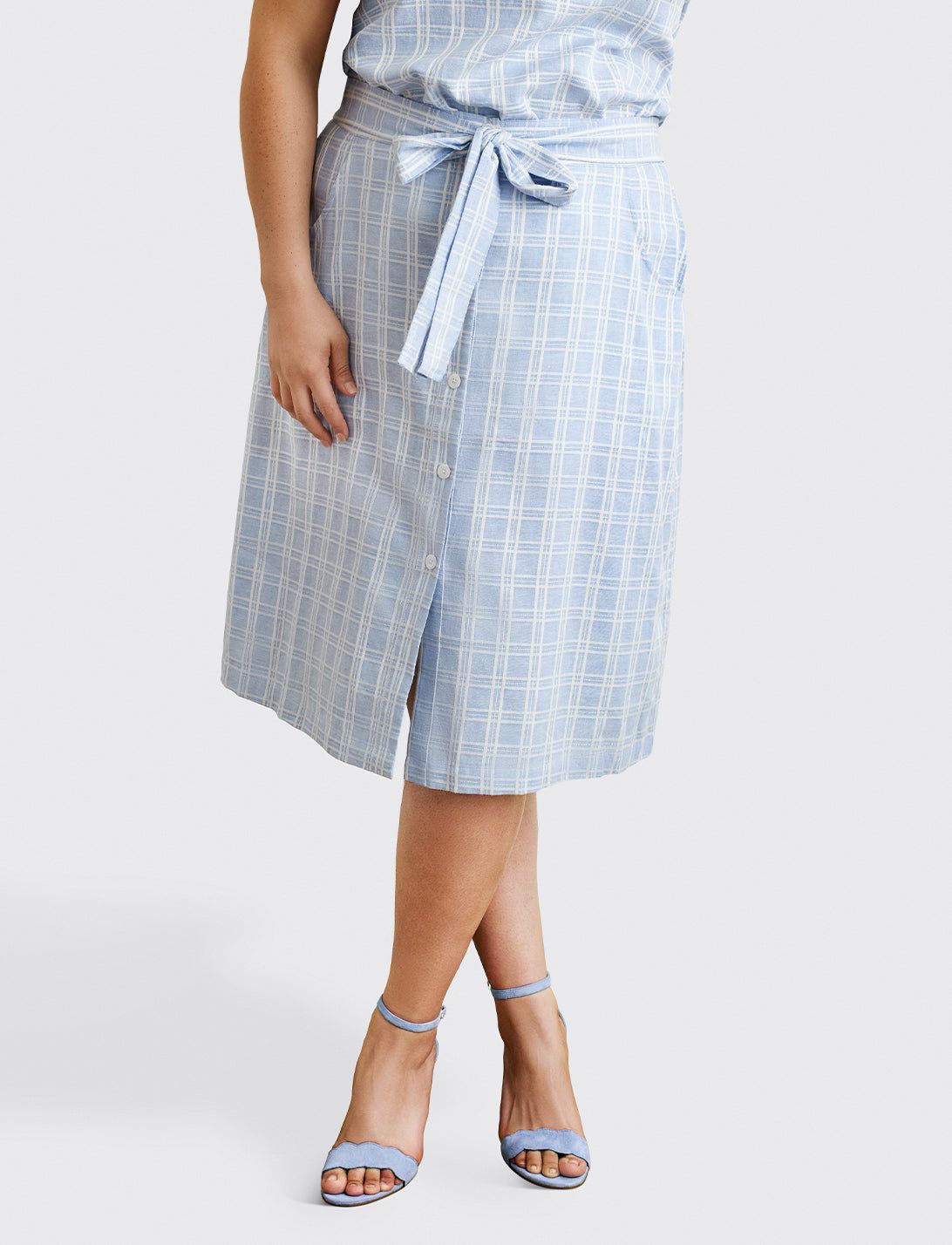 Button Front Skirt sold by Draper James product image thumbnail 2