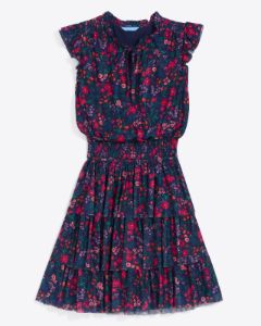 Alana Tiered Mini Dress in Twilight Floral sold by Draper James