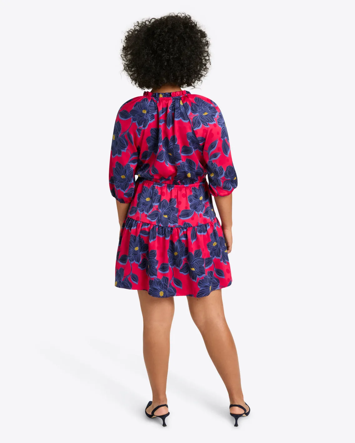 Martina Mini Dress in Magnolia Jacquard Dot sold by Draper James product image thumbnail 4