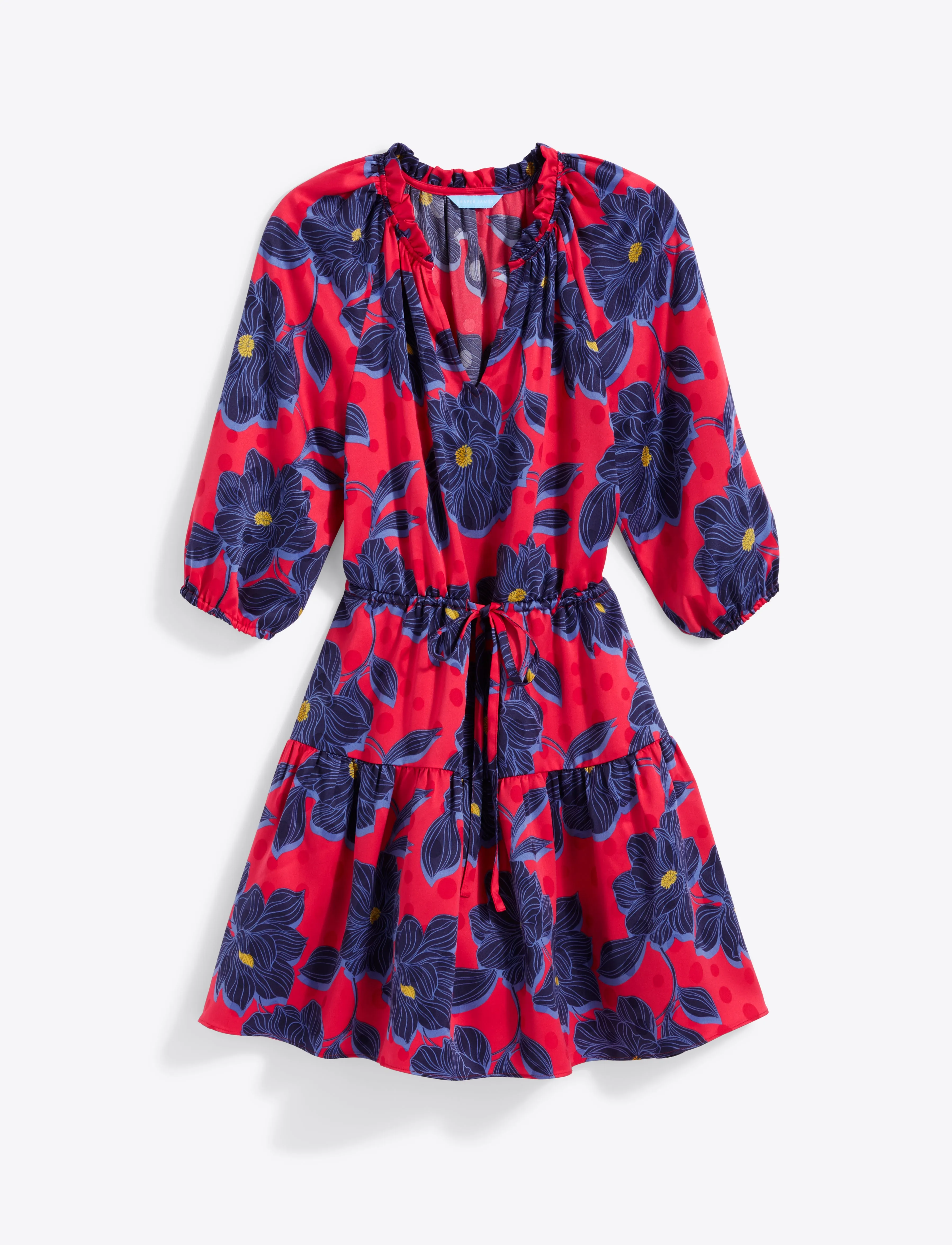 Martina Mini Dress in Magnolia Jacquard Dot sold by Draper James product image thumbnail 2