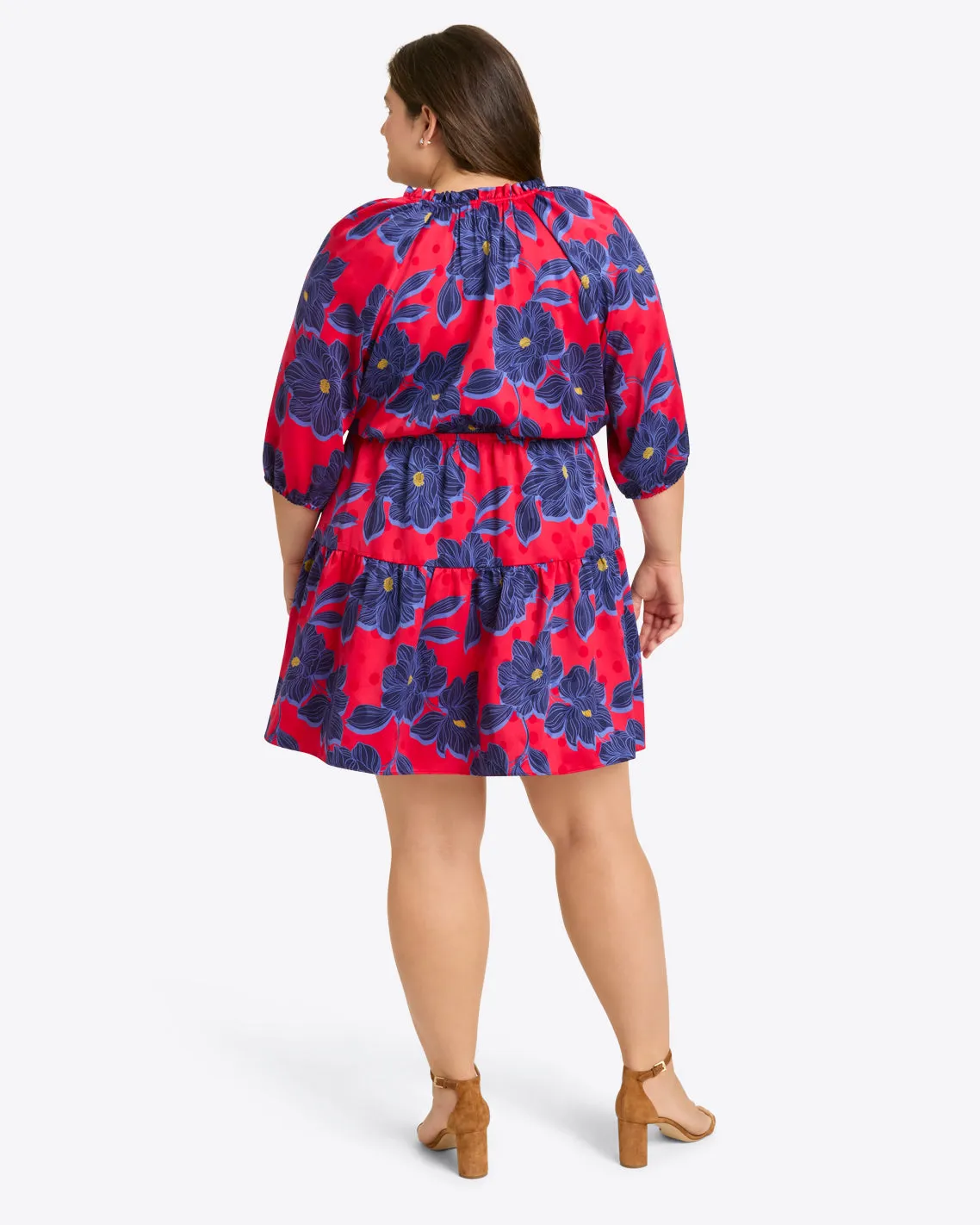 Martina Mini Dress in Magnolia Jacquard Dot sold by Draper James product image thumbnail 5