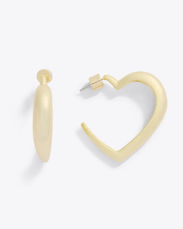 Tapered Heart Hoops sold by Draper James