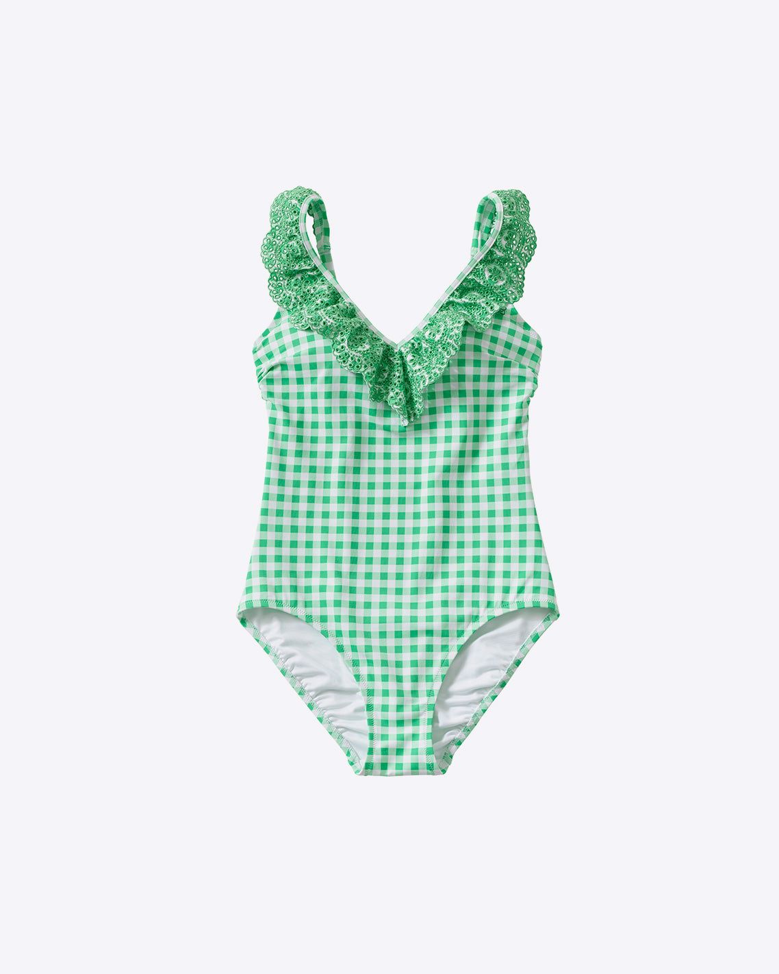 DJ x Lands' End Ruffle V-neck One Piece Swimsuit sold by Draper James