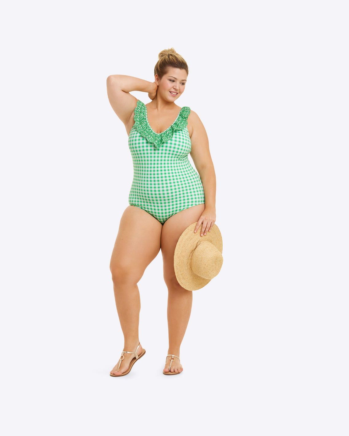 DJ x Lands' End Ruffle V-neck One Piece Swimsuit sold by Draper James product image thumbnail 4