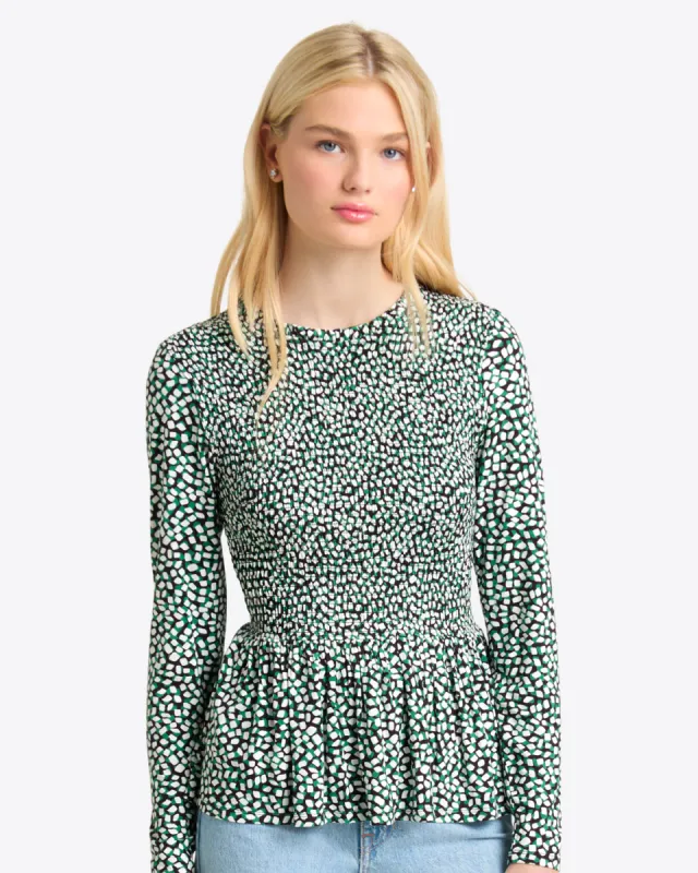 Abby Top in Green Square Dot sold by Draper James