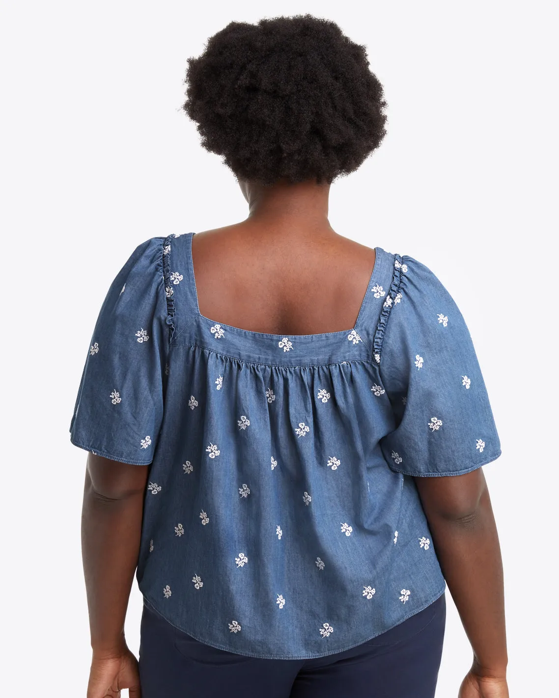 Maren Top in Embroidered Chambray sold by Draper James product image thumbnail 4