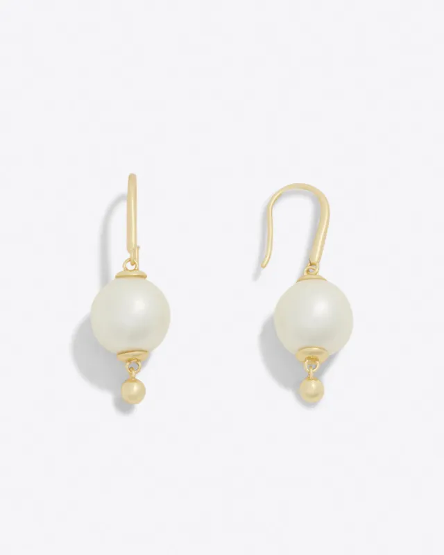 Pearl Gold Bead Earrings sold by Draper James
