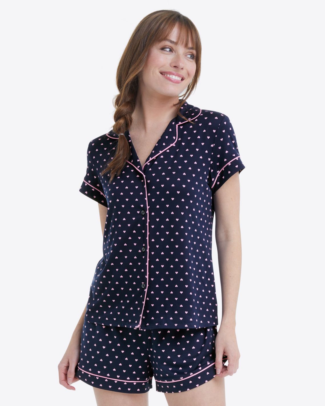 Sara Pajama Set in Navy Hearts sold by Draper James product image thumbnail 5