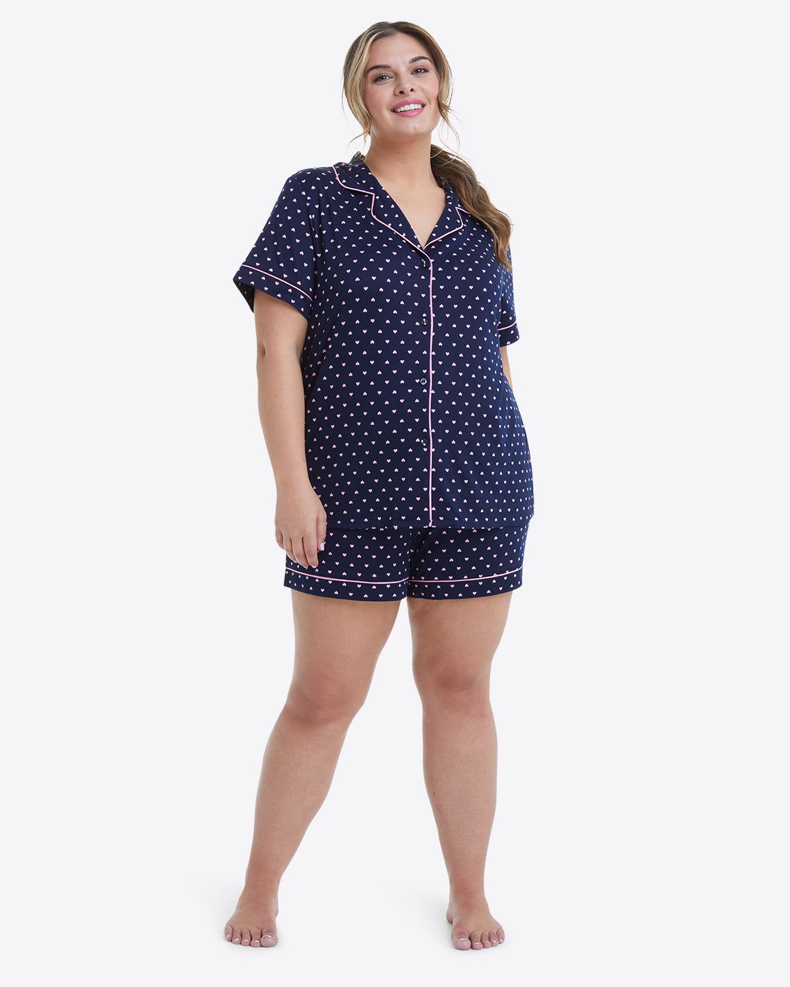 Sara Pajama Set in Navy Hearts sold by Draper James product image thumbnail 4