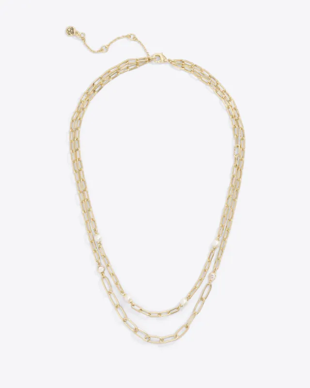 Paper Clip Double Row Necklace sold by Draper James