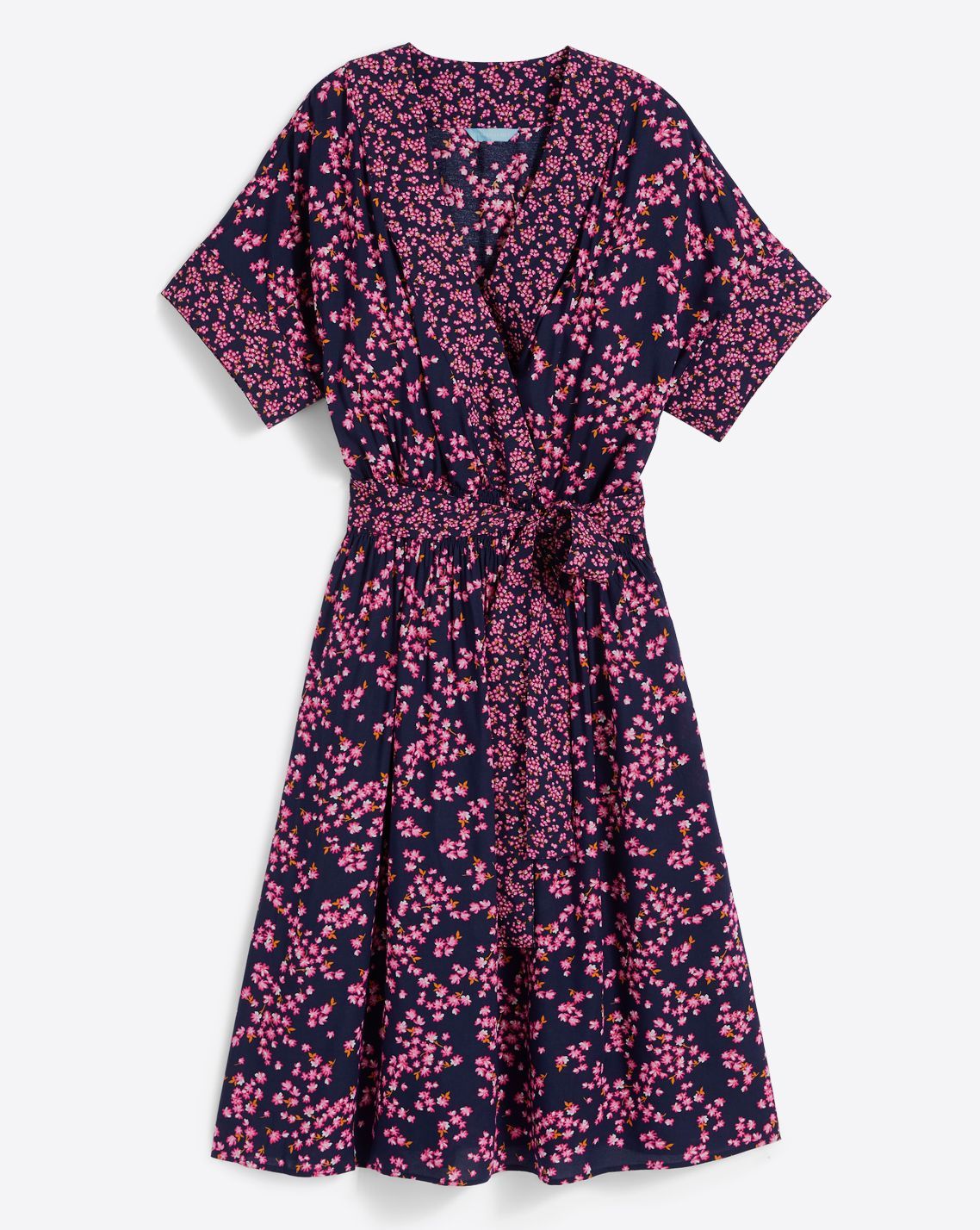Miranda Wrap Dress in Navy Cherry Blossom sold by Draper James product image thumbnail 2