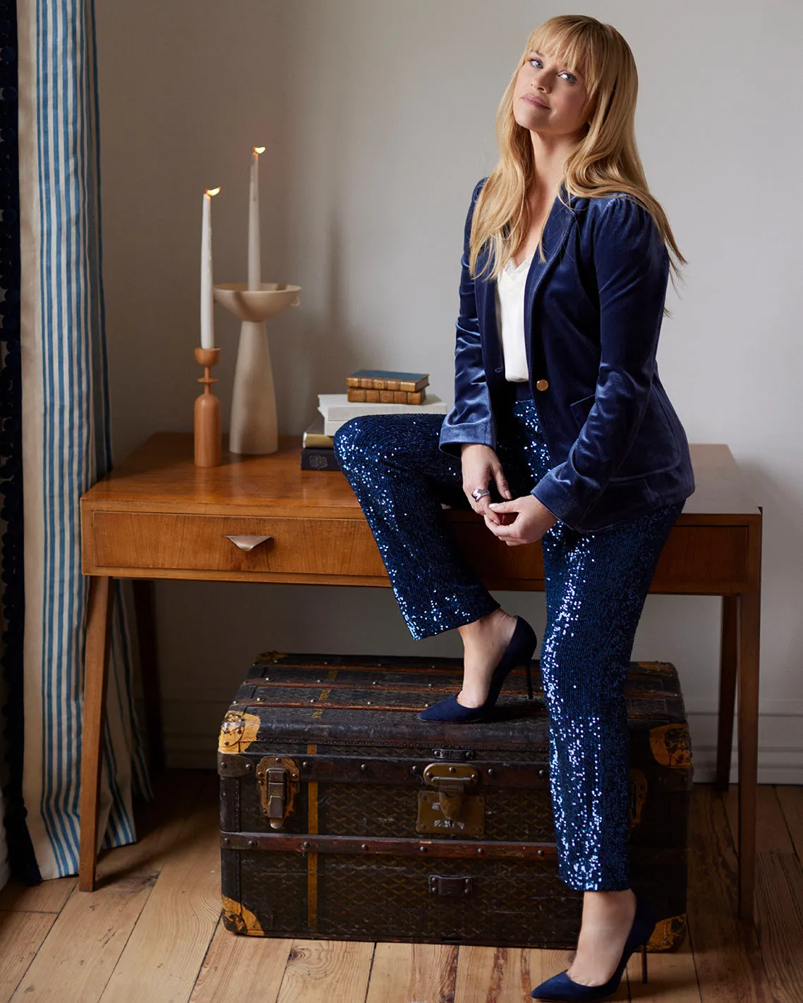 Pull on Pants in Sequins sold by Draper James