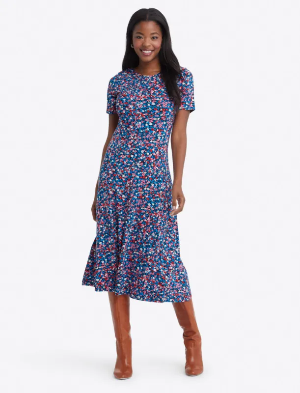Tammy Midi T-Shirt Dress in Spring Ditsy Floral sold by Draper James