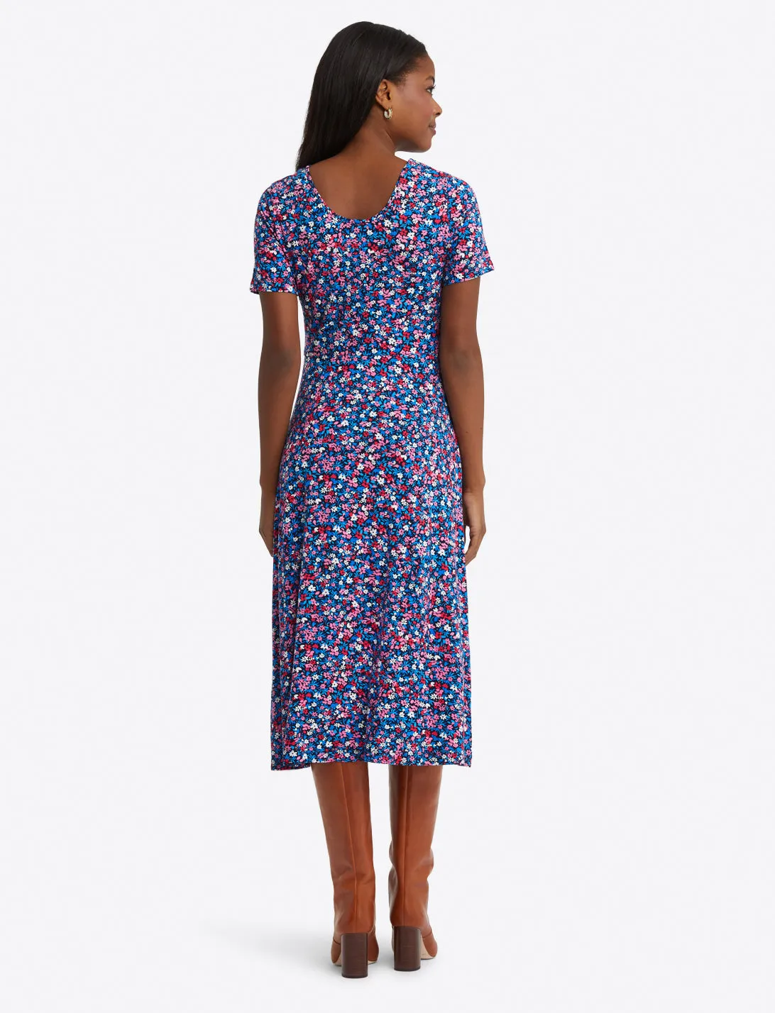 Tammy Midi T-Shirt Dress in Spring Ditsy Floral sold by Draper James product image thumbnail 4