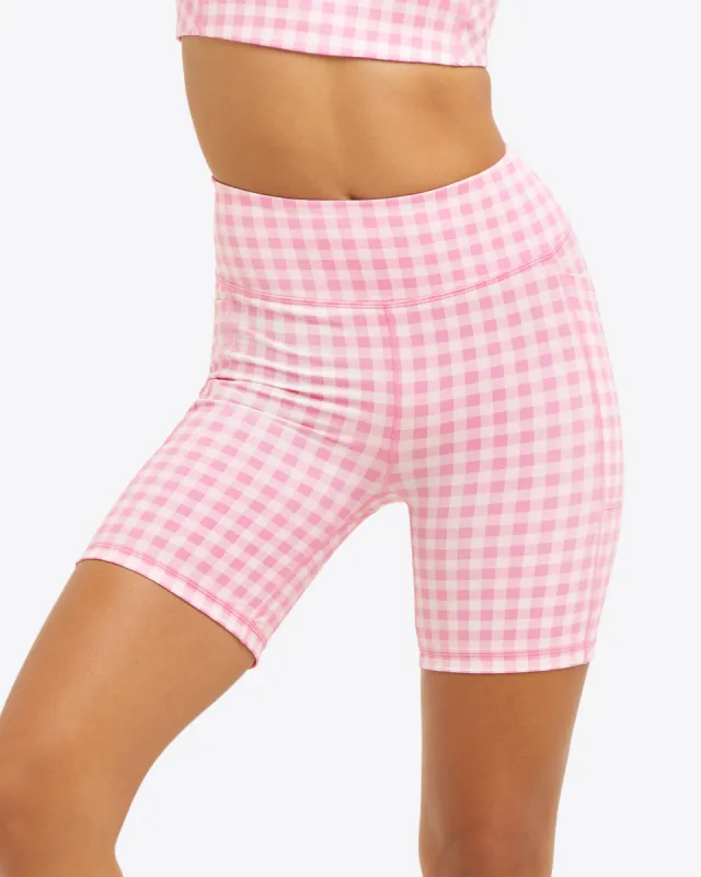 Bike Shorts in Pink Gingham sold by Draper James