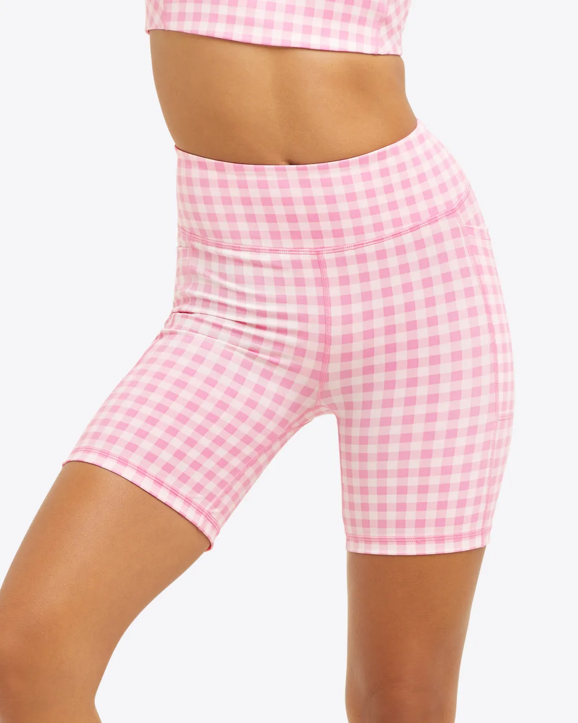 Bike Shorts in Pink Gingham sold by Draper James