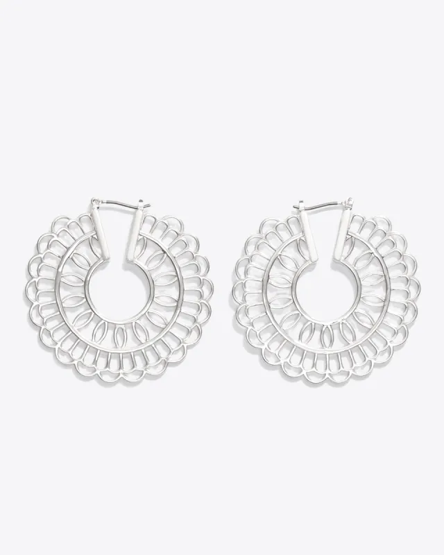 Lace Hoop in Silver sold by Draper James