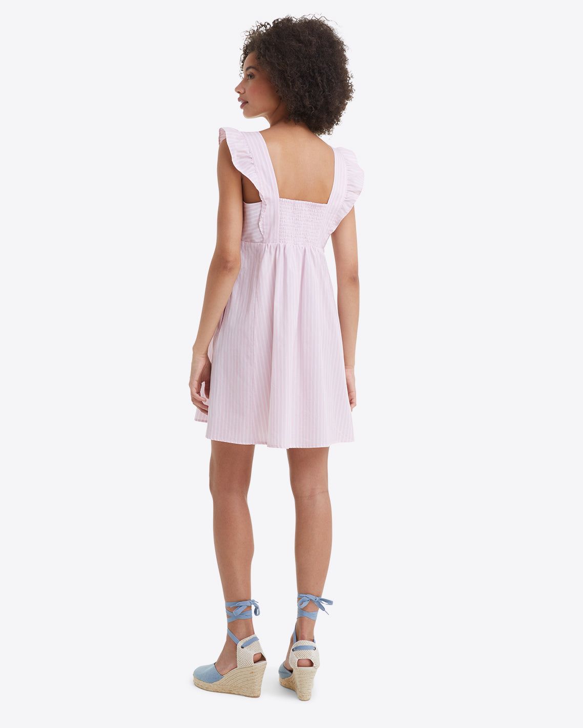 Maddie Babydoll Dress in Pink Stripe sold by Draper James product image thumbnail 3