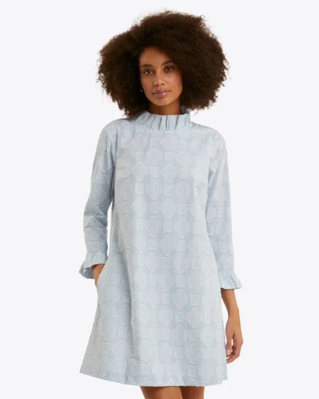 Lindsay Shift Mini Dress in Textured Stripe sold by Draper James