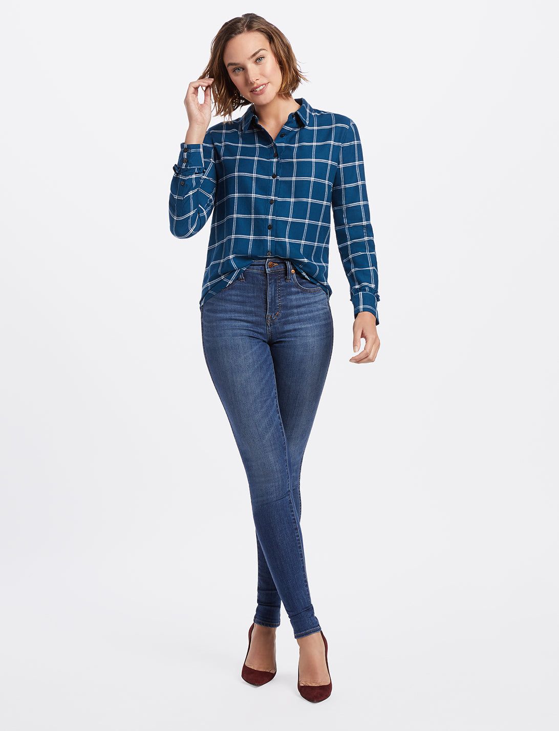 Windowpane Button Down Shirt sold by Draper James product image thumbnail 3