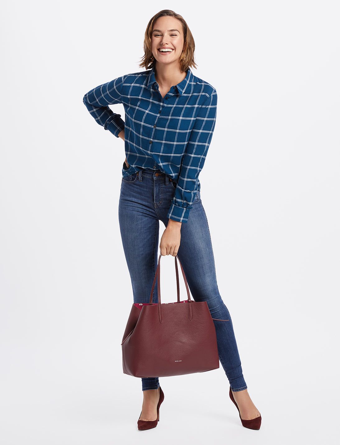 Windowpane Button Down Shirt sold by Draper James product image thumbnail 5