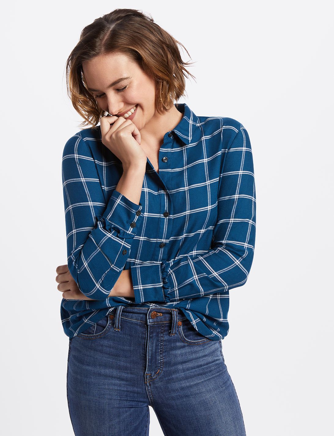 Windowpane Button Down Shirt sold by Draper James