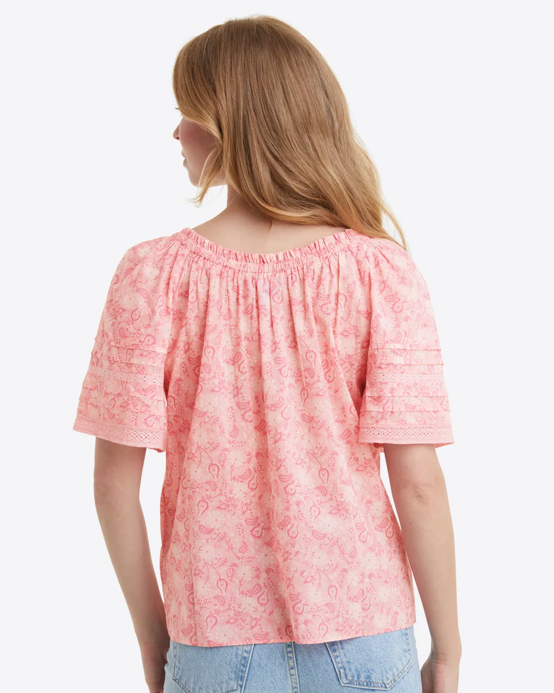 Donna Top in Pink Paisley sold by Draper James product image thumbnail 3