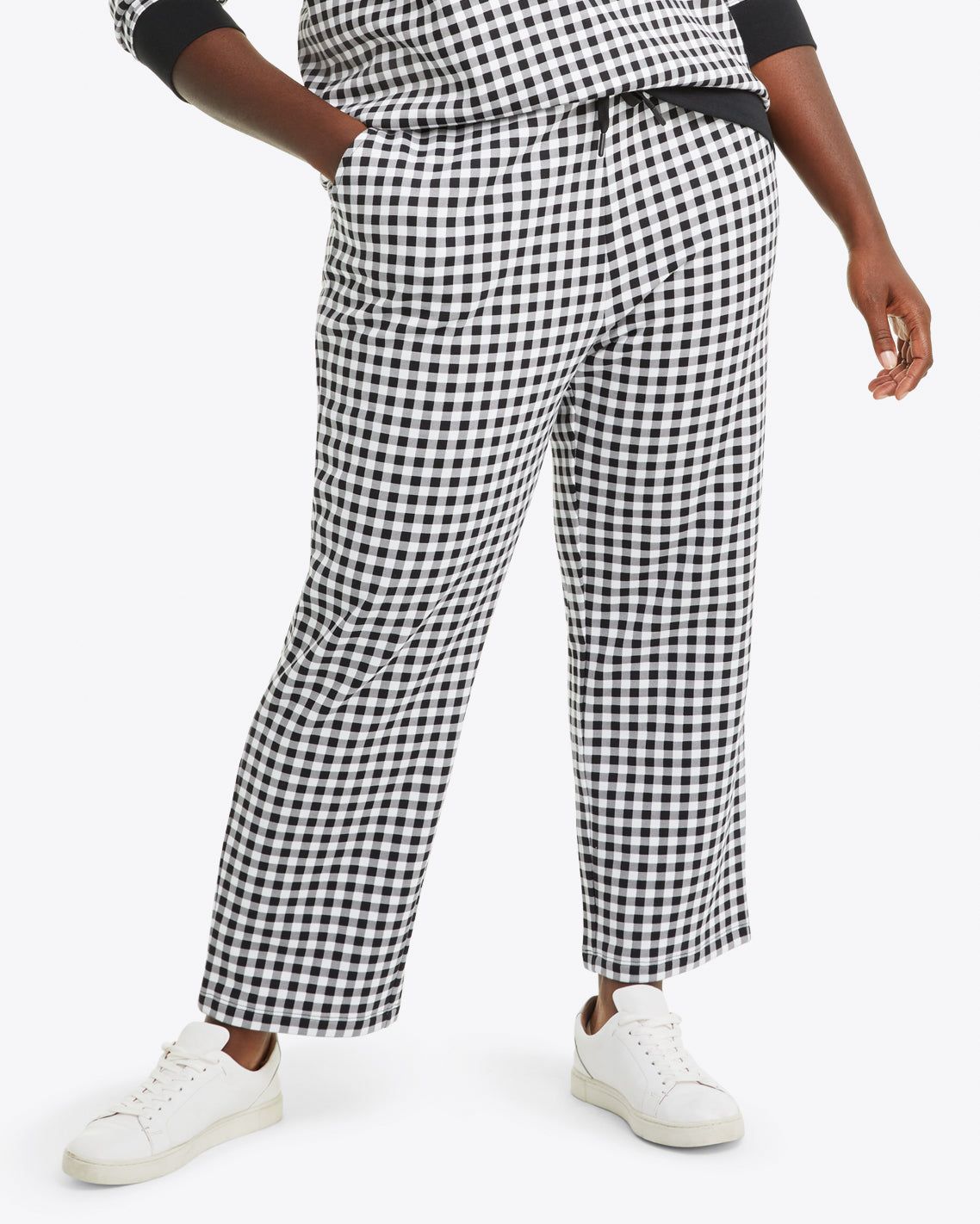 Natalie Sweatpants in Black Gingham sold by Draper James
