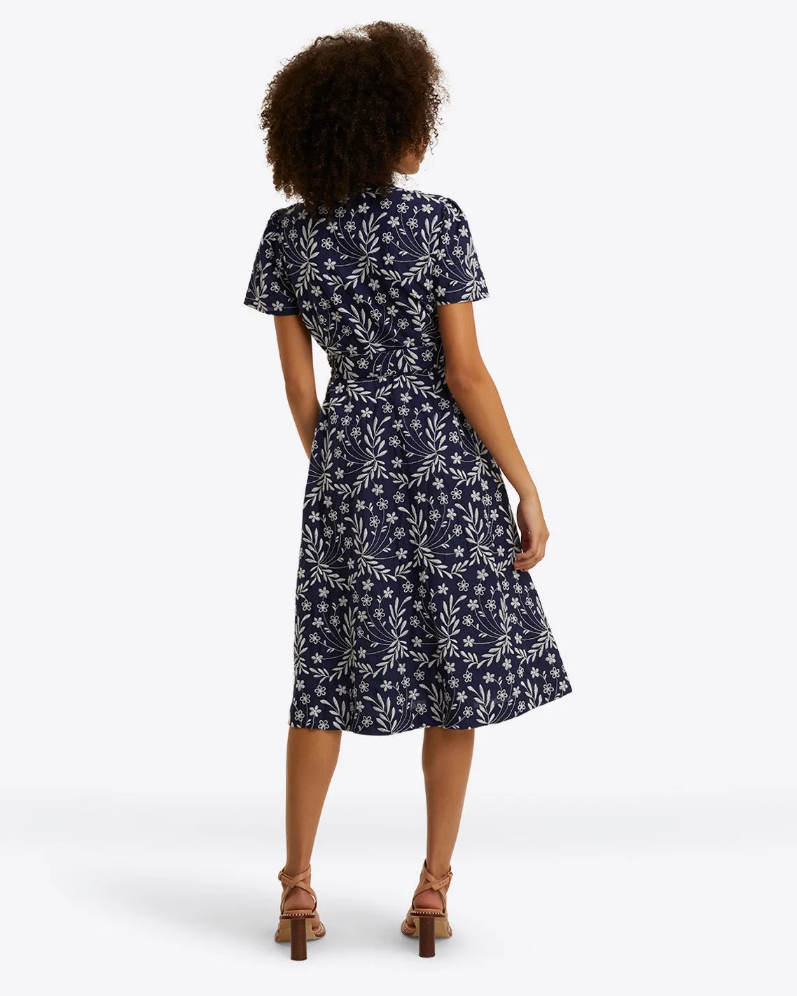 Rhonda Flutter Sleeve Wrap Dress in Embroidered Floral sold by Draper James product image thumbnail 2