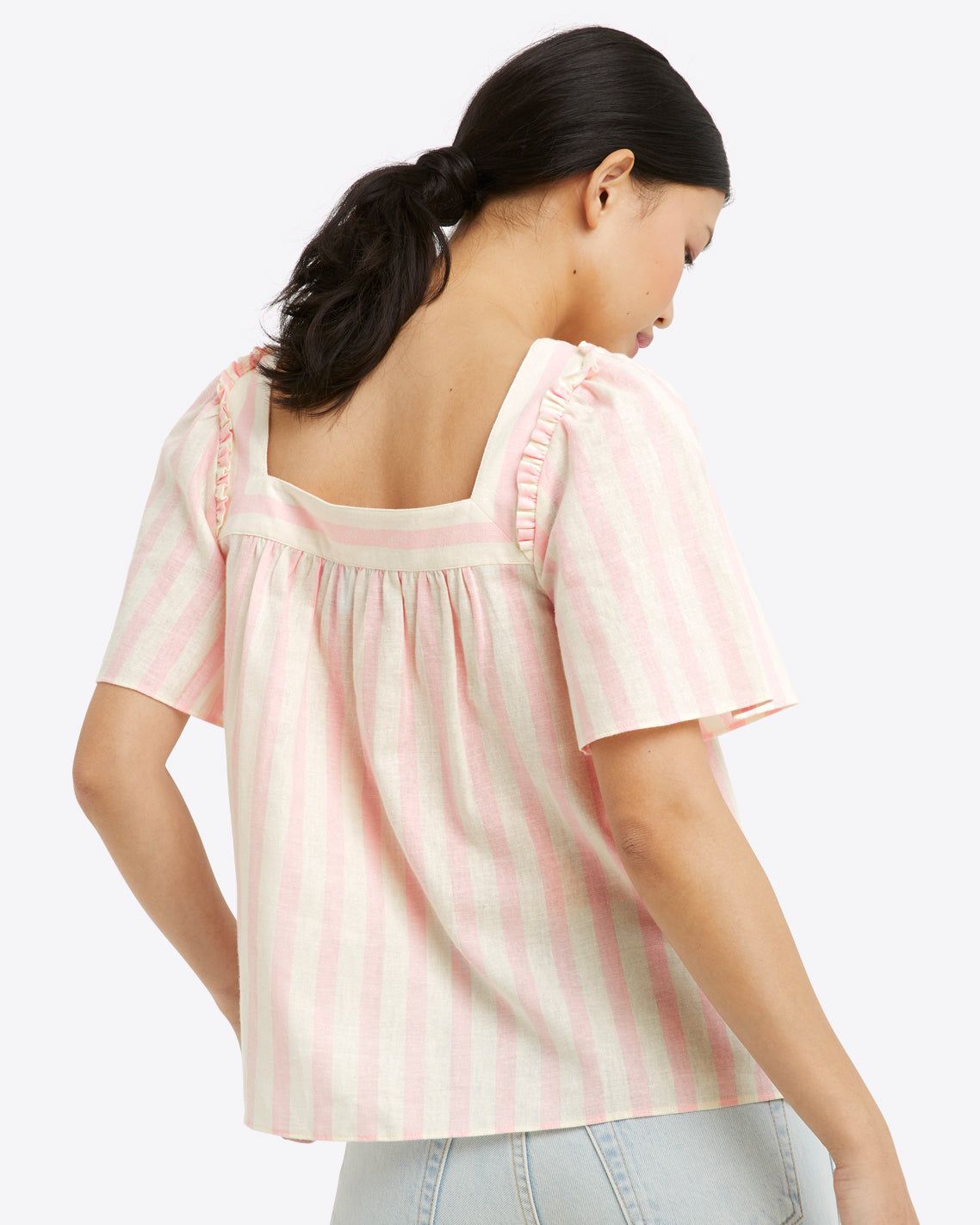 Maren Top in Pink Cabana Stripe sold by Draper James product image thumbnail 3