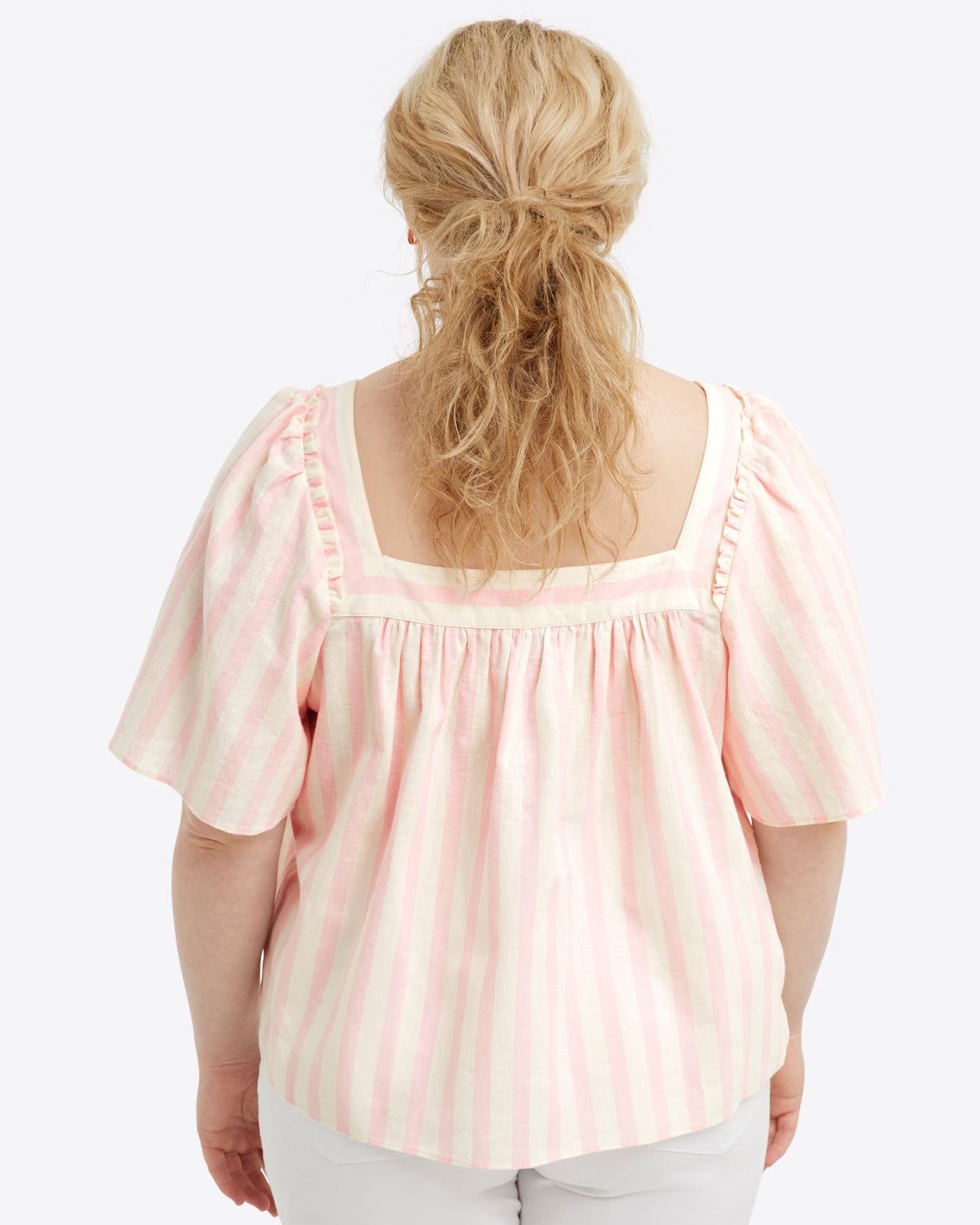 Maren Top in Pink Cabana Stripe sold by Draper James product image thumbnail 5
