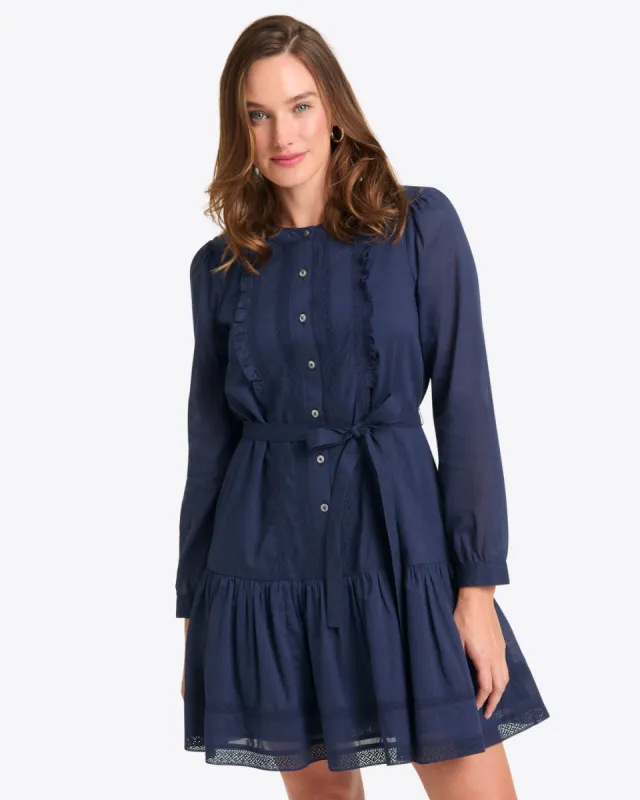 Elizabeth Mini Dress in Embroidered Stripe sold by Draper James