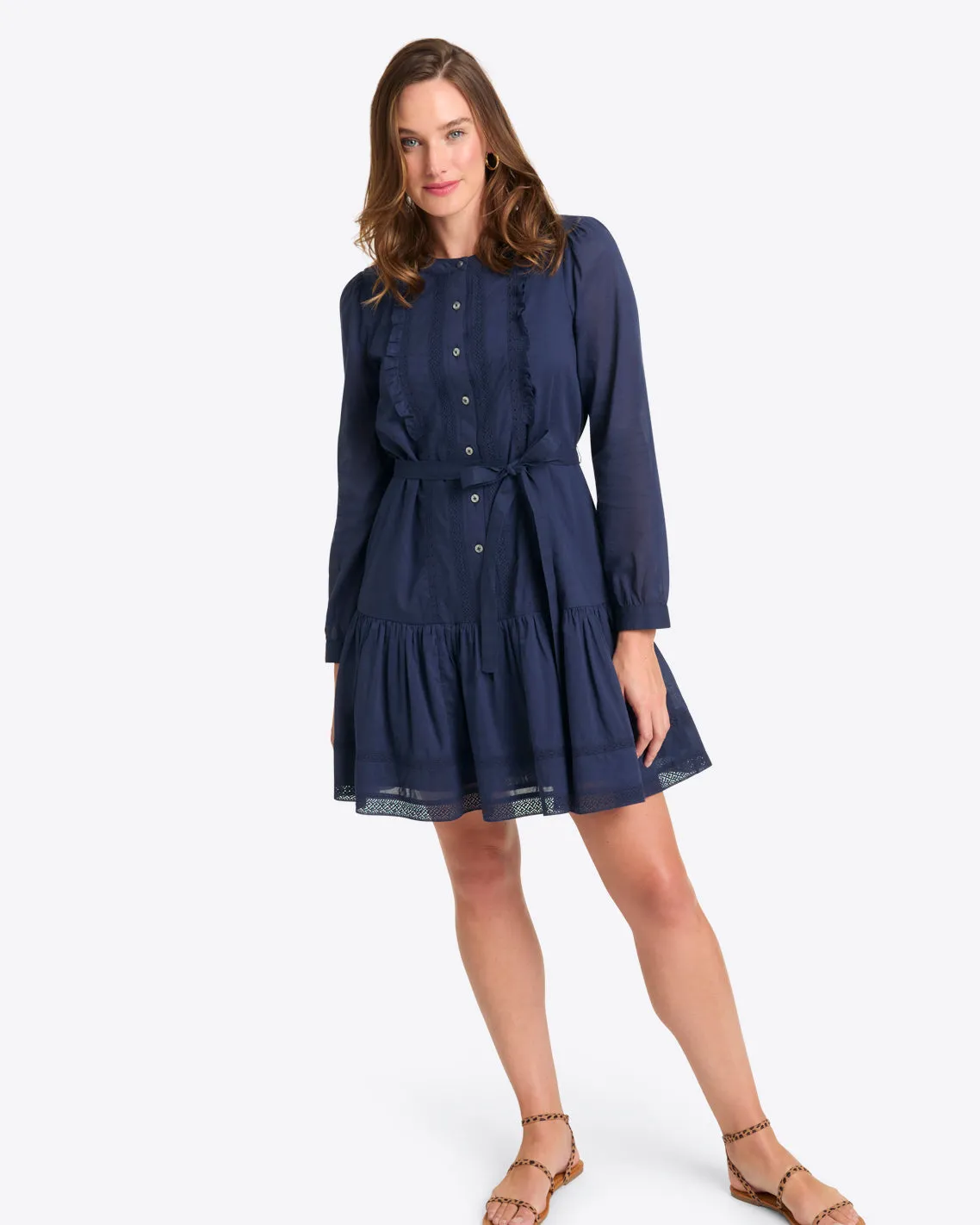 Elizabeth Mini Dress in Embroidered Stripe sold by Draper James product image thumbnail 5