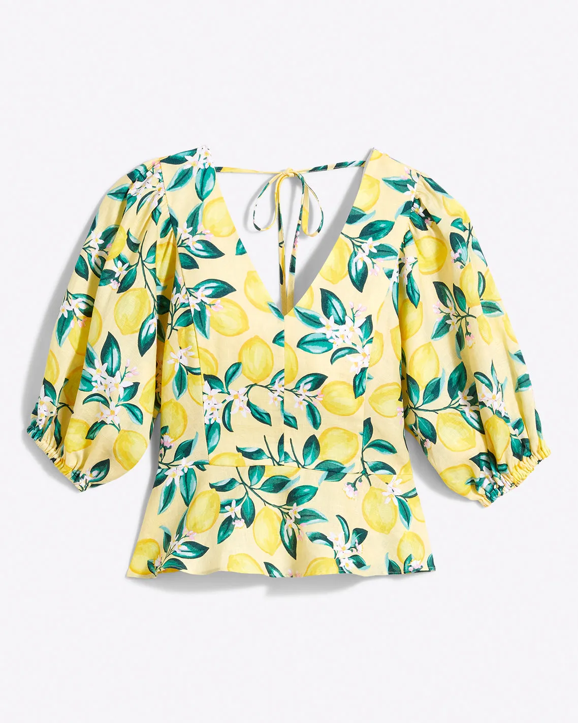 Terrie Tie Back Top in Linen Lemon Blossom sold by Draper James product image thumbnail 2