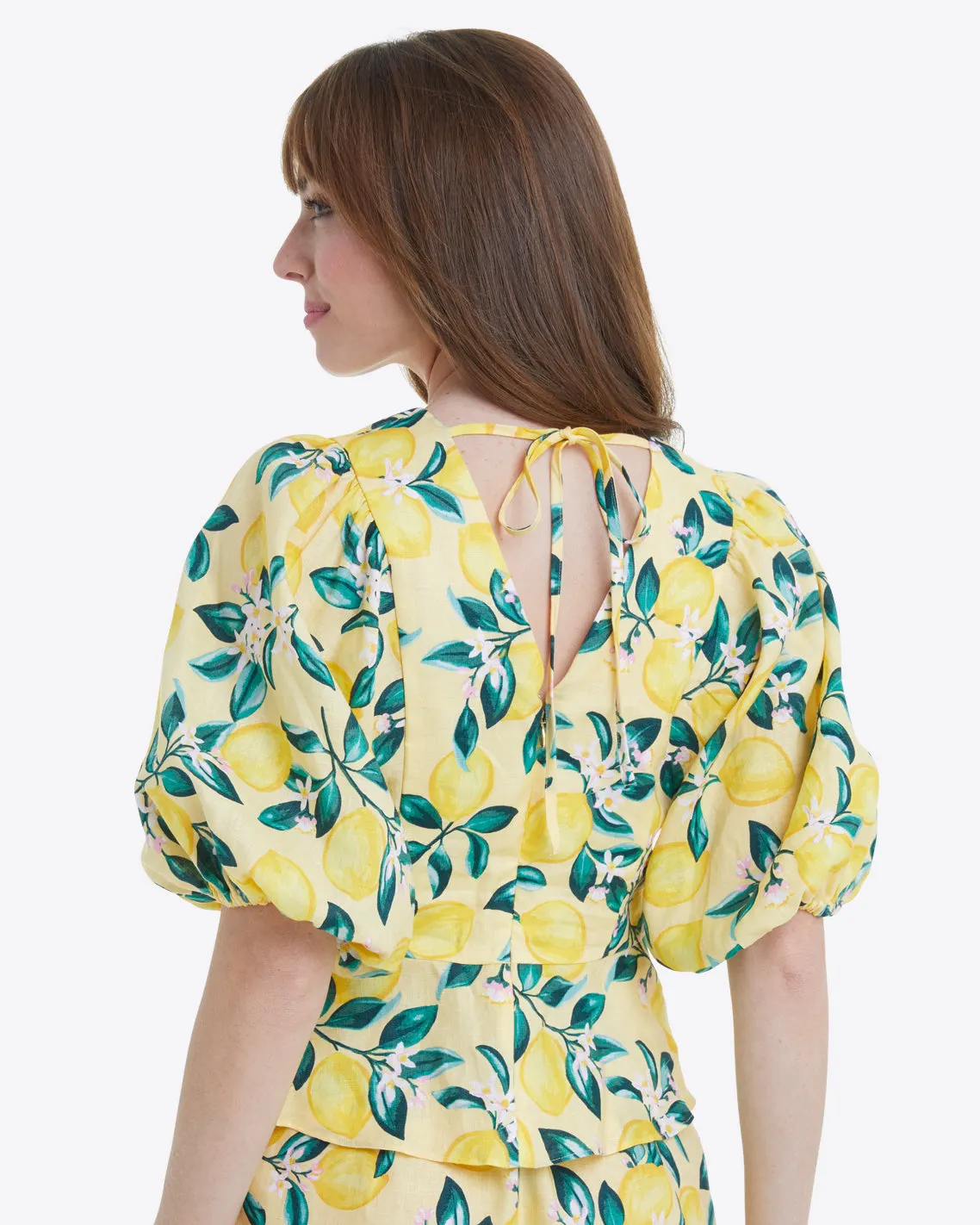 Terrie Tie Back Top in Linen Lemon Blossom sold by Draper James product image thumbnail 3
