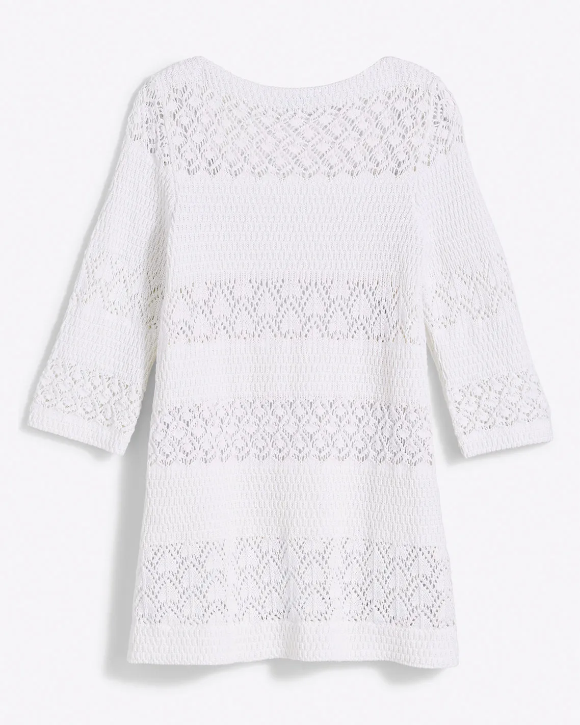 Crochet Long Sleeve Dress in White sold by Draper James product image thumbnail 3