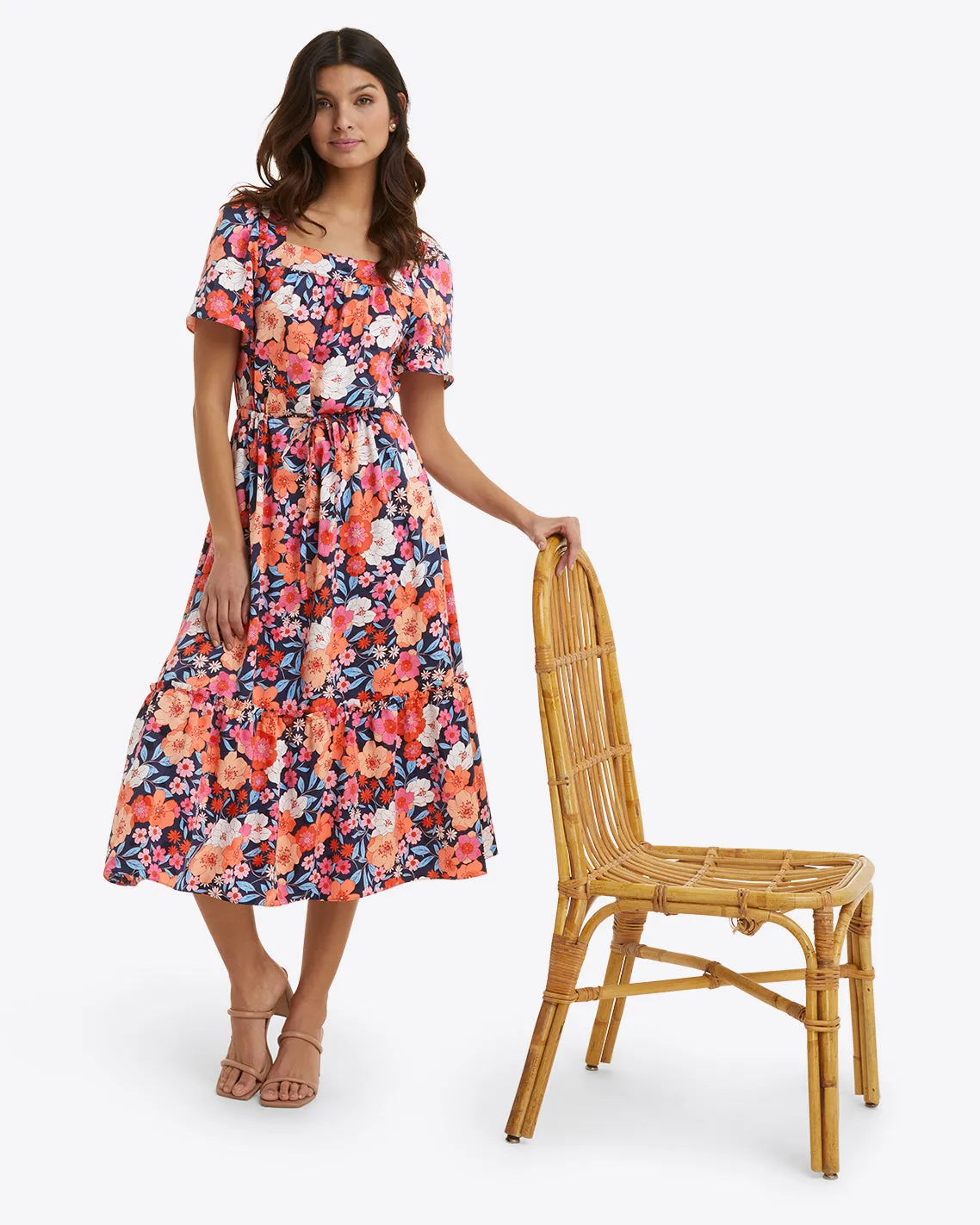 Maren Midi Dress in Wildflower Bouquet sold by Draper James