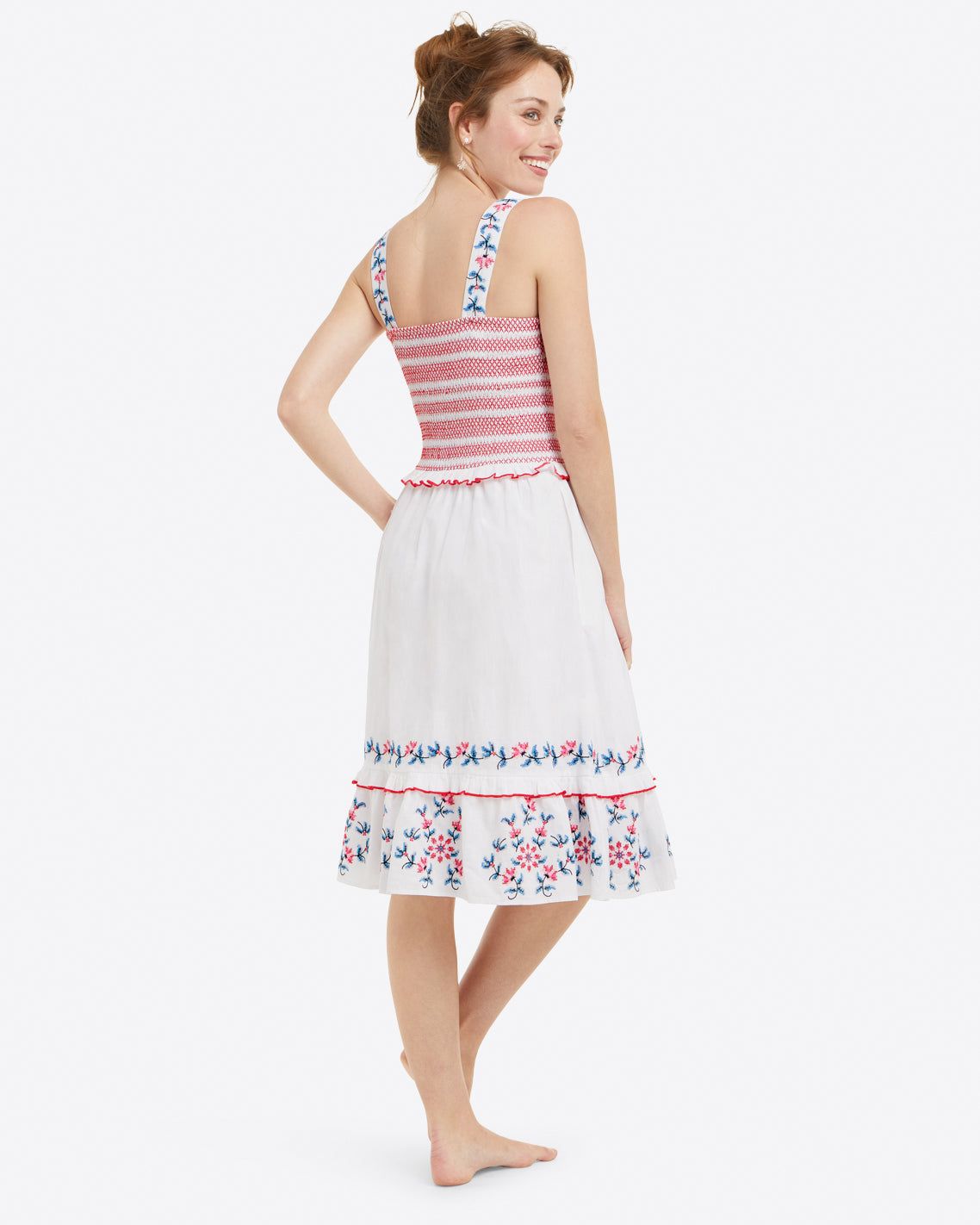 Taylor Smocked Dress in Embroidered Camellia sold by Draper James product image thumbnail 3