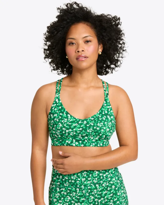 Crossback Sports Bra in Green Wildflower Ditsy sold by Draper James
