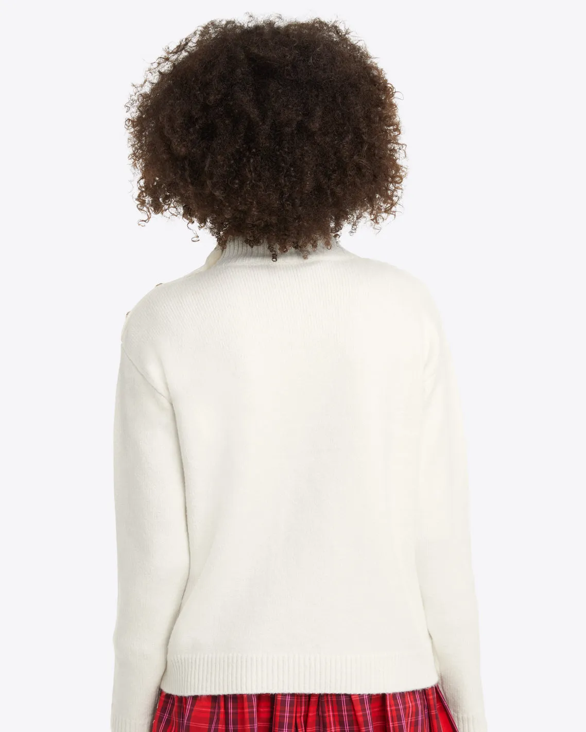 Cableknit Turtleneck Sweater in Magnolia White sold by Draper James product image thumbnail 3