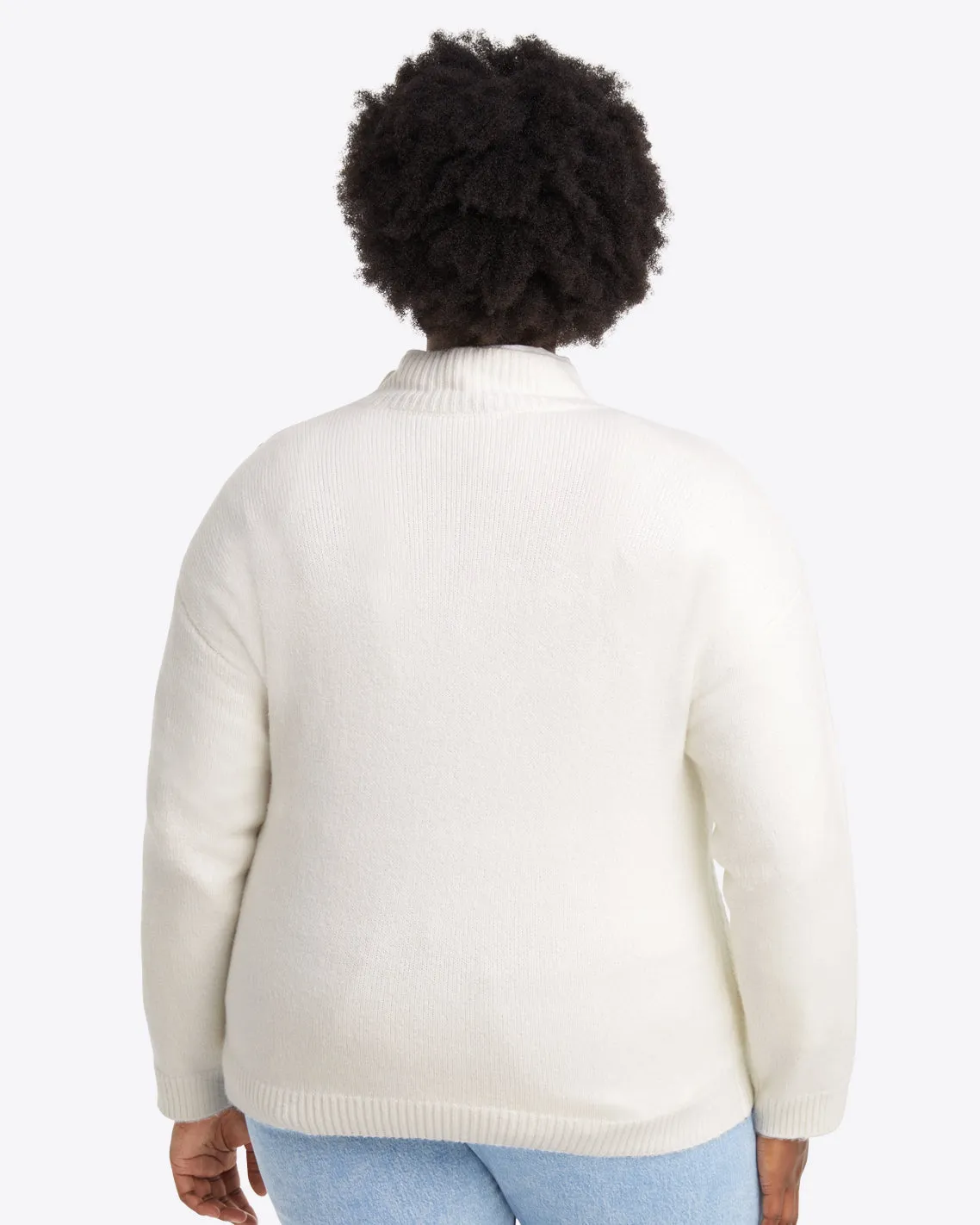 Cableknit Turtleneck Sweater in Magnolia White sold by Draper James product image thumbnail 5