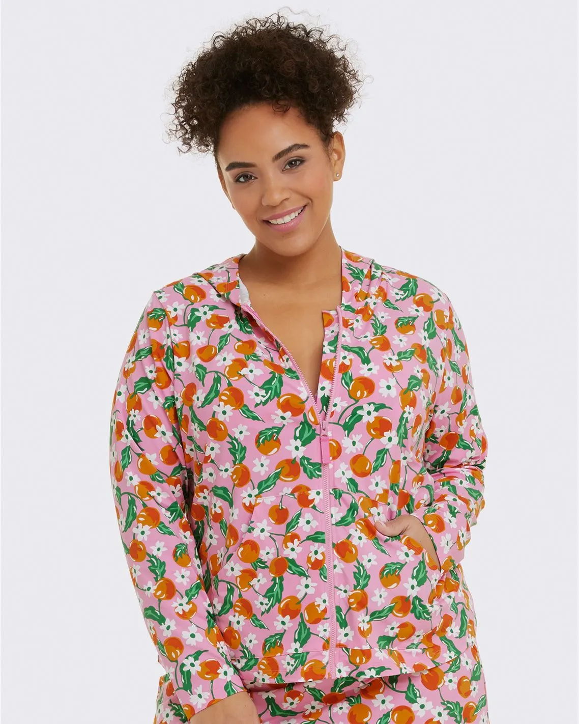 DJ x Lands' End Full Zip Long Sleeve Rash Guard Hoodie Cover-up sold by Draper James product image thumbnail 4