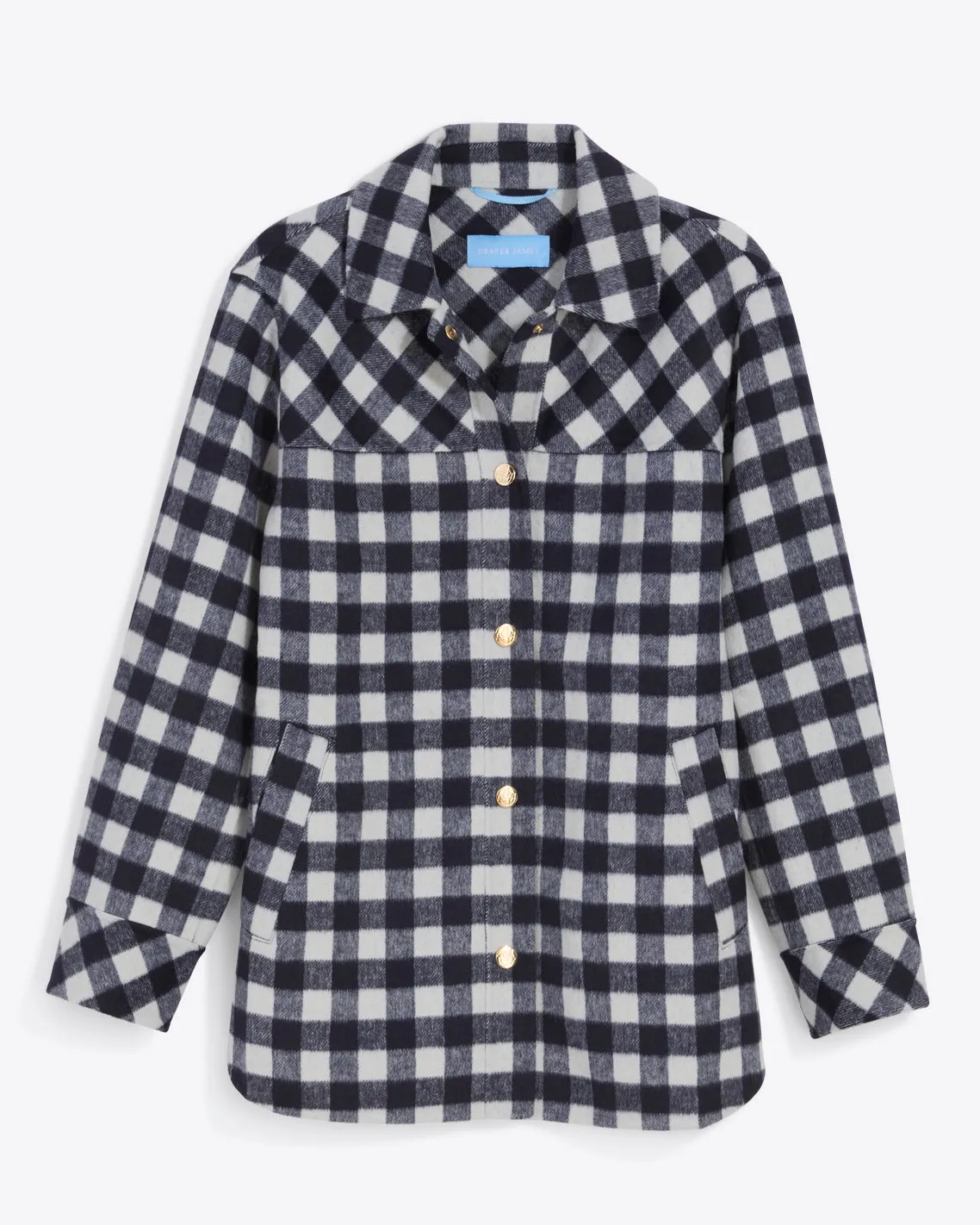 Shirt Jacket in Navy Gingham sold by Draper James product image thumbnail 2