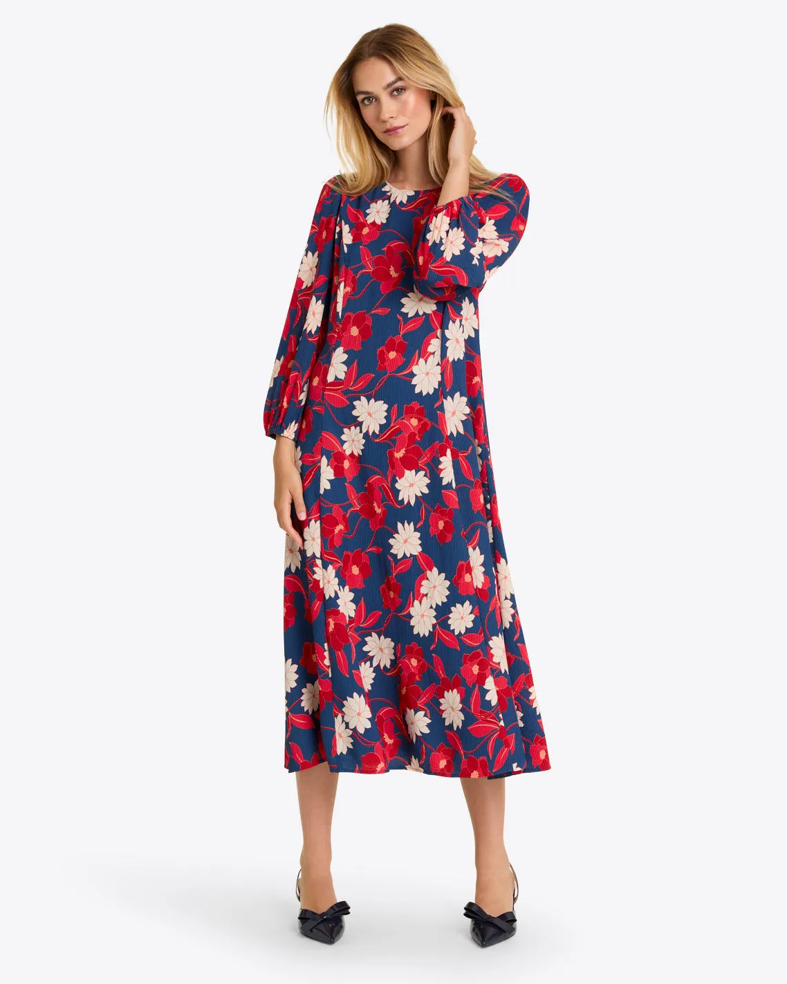 Matilda Midi Dress in Crinkle Plissé sold by Draper James