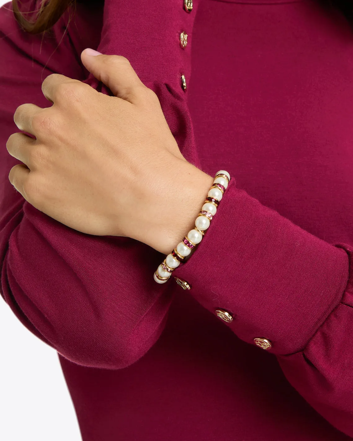 Pearl Gem Stripe Stetch Bracelet sold by Draper James product image thumbnail 2