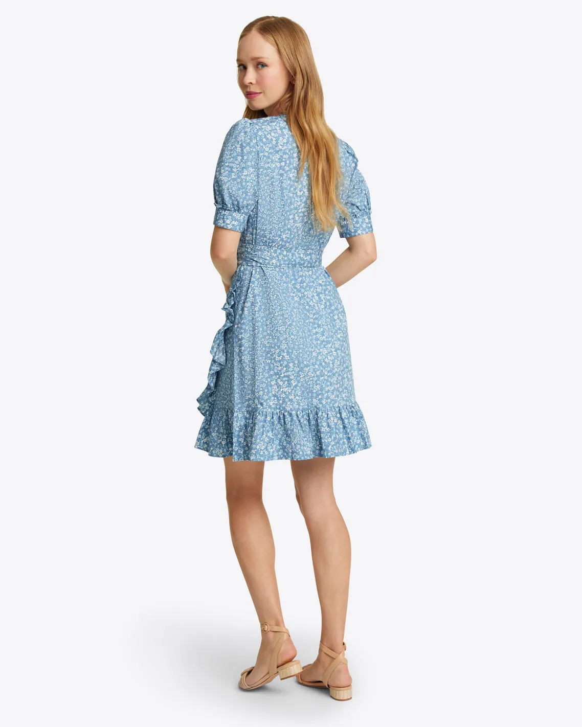 Reba Wrap Dress in Bluebell Floral sold by Draper James product image thumbnail 4