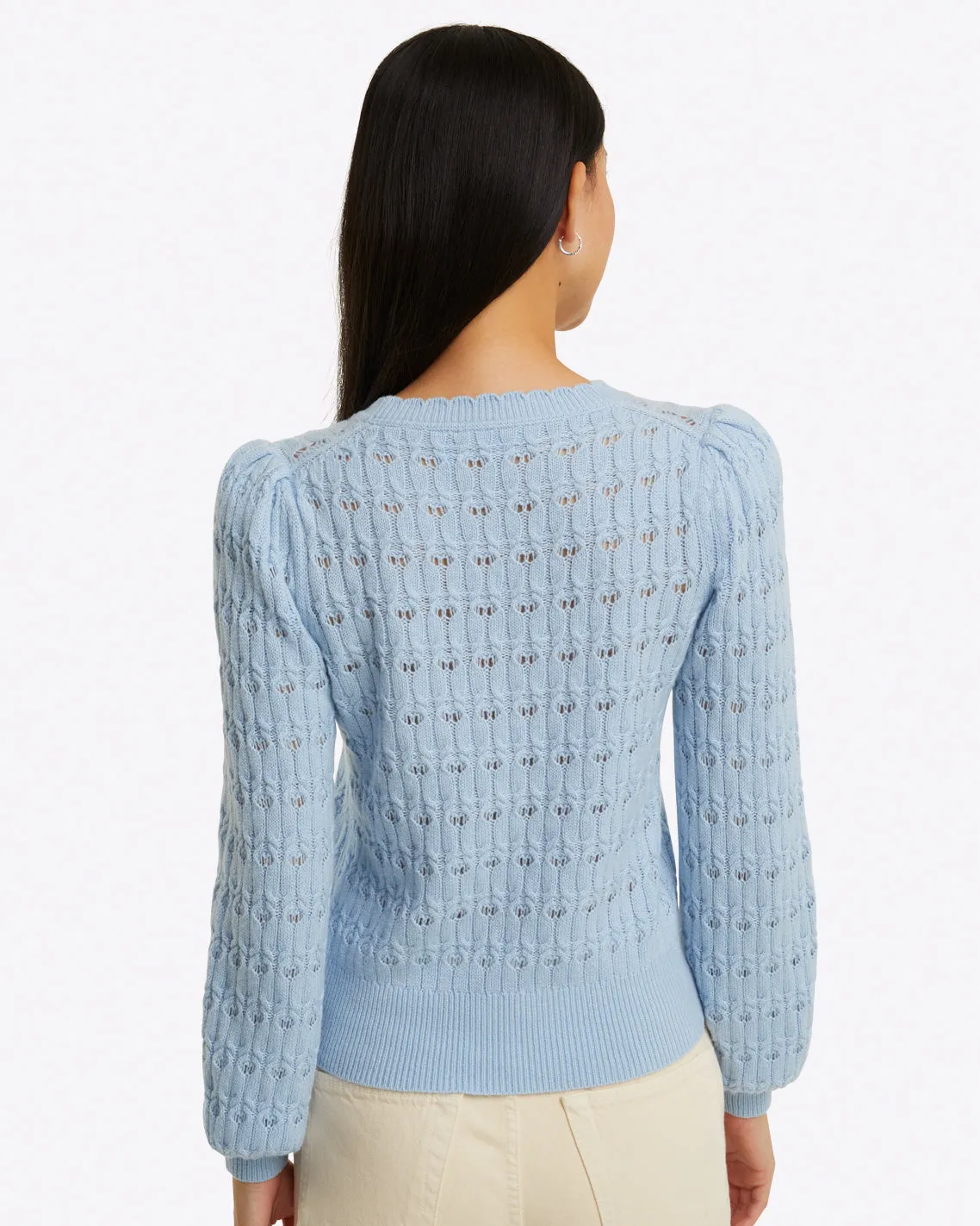 Puff Sleeve Sweater in Pointelle sold by Draper James product image thumbnail 3