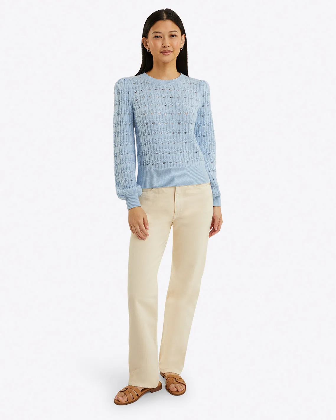 Puff Sleeve Sweater in Pointelle sold by Draper James product image thumbnail 2