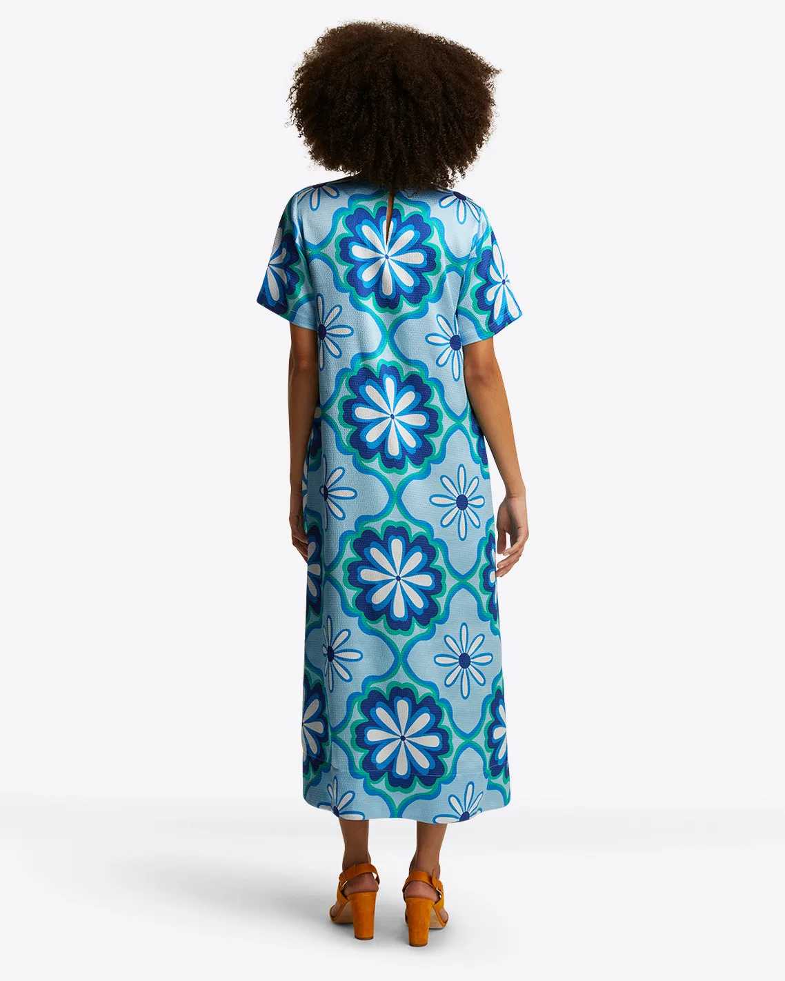 Norah Short Sleeve Midi Dress in Hammered Satin sold by Draper James product image thumbnail 3